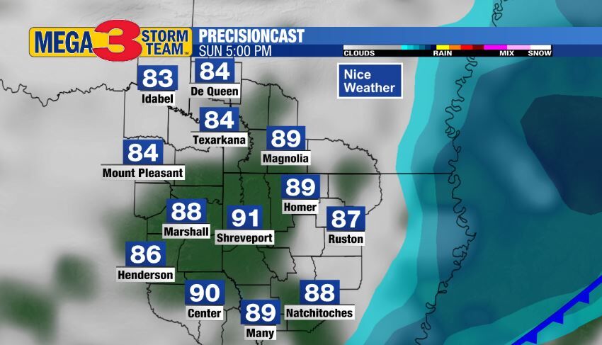 Sunday afternoon forecast